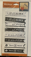 8pc Jolee's Halloween Ephemera Straw Wraps Signs Scrapbook Junk Journal Spooky