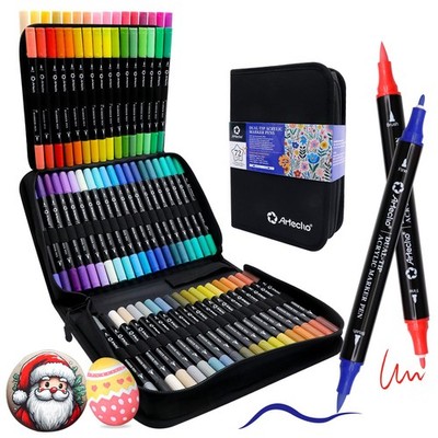Artecho Acrylic Paint Markers 72 Colors with Bag, Acrylic Paint Pens with Bru...