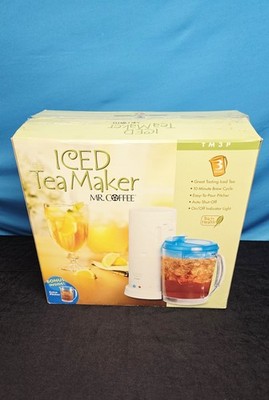 Mr. Coffee TM3P Iced Tea Pot Maker 3 Qt Blue Lid w/Bonus Pitcher & Scoop -NEW OB