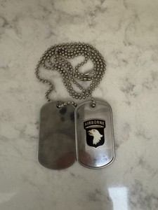 Airborne Dog Tags. 26” Chain
