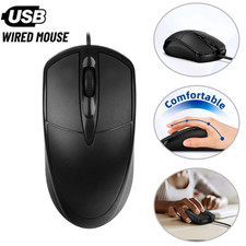 USB 2.0 Optical Wired Scroll Wheel Mouse PC Laptop Notebook Desktop Black Mice