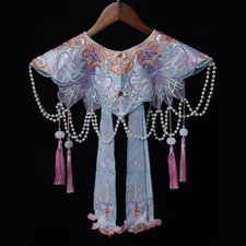 Hanfu Cloud Shoulder StudentGraduationBachelor Blue Shawl Fake Collar Decorative