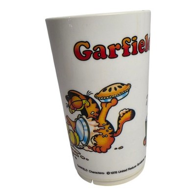 Vintage 1978 Jim Davis Garfield & Odie Plastic Cup Pie & Ice Cream By Deka