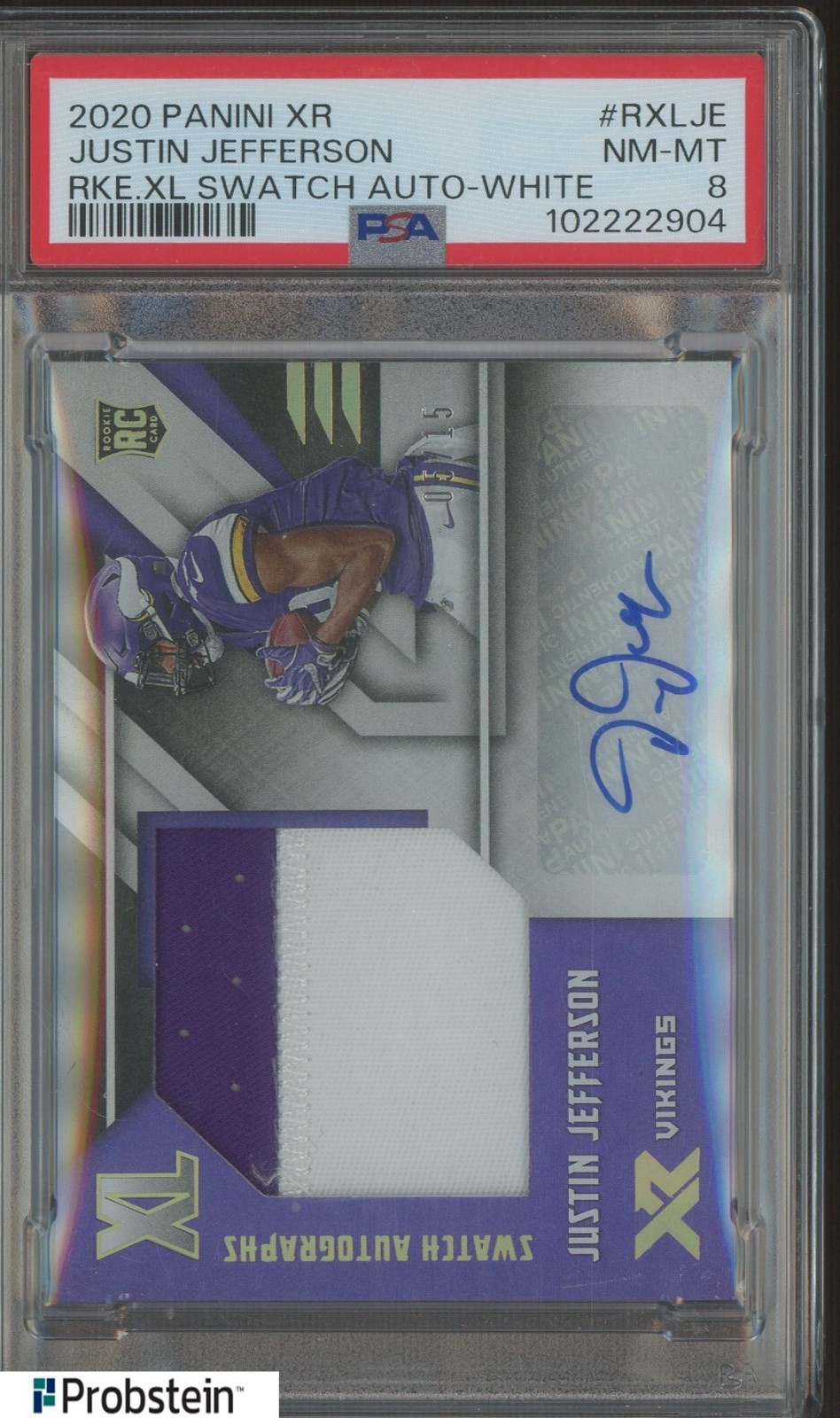 Justin Jefferson Panini XR Rookie XL Swatch Autographs #RXLJE White
