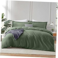 Olive Green Duvet California King 104" x 98" 15 - Olive Green No Comforter 