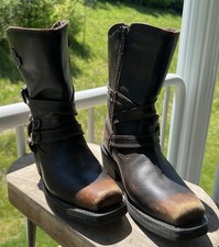 Harley Davidson Women s Leather Distressed Boots Brown Sz 8