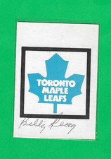 BILLY REAY (D) 1977-78 O-PEE-CHEE TORONTO MAPLE LEAFS LOGO AUTOGRAPH CARD