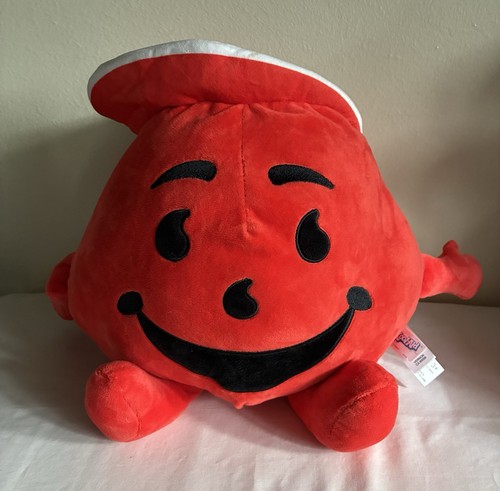 Kool-Aid Man Red Jumbo Plush Toy 14” Inch Stuffed Animal Toy Fiesta Large RARE