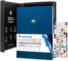 Clever Fox Planner PRO Premium Jan 2026-Jan 2027 – Luxurious Weekly, Monthly &