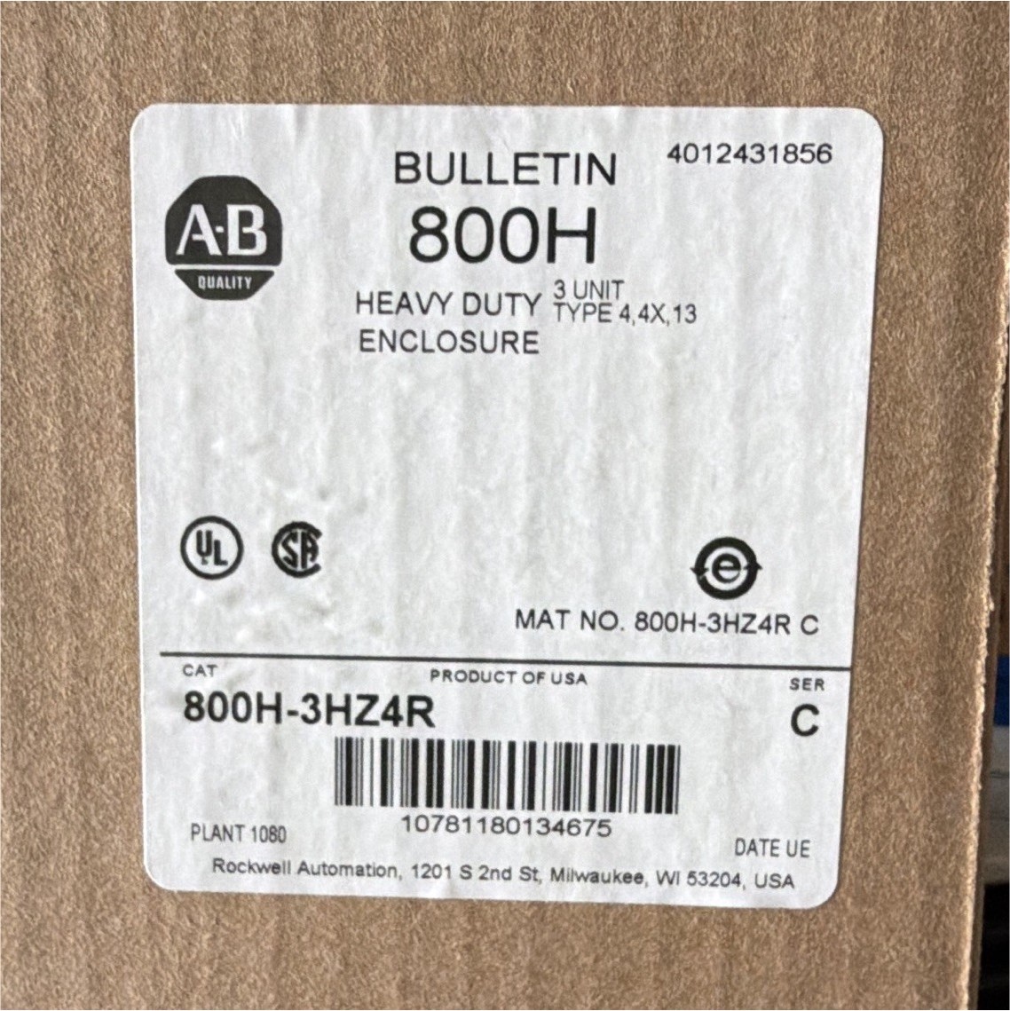 Allen-Bradley 800H Heavy Duty Type 4 Gray Metal Wall Enclosure 13in 800H-3HZ4R