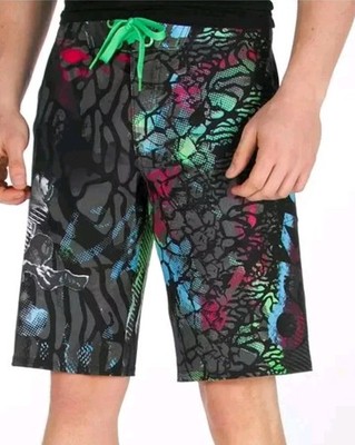 Oakley Frogyle Tech Surfer Boardshorts Sz 32/11'' Green Frog Amphibian Swim Short