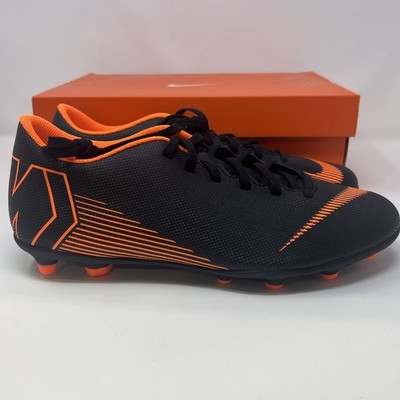Nike Mercurial Vapor 12 Club FG MG Cleats Mens 11 Black Orange Shoes AH7378 081