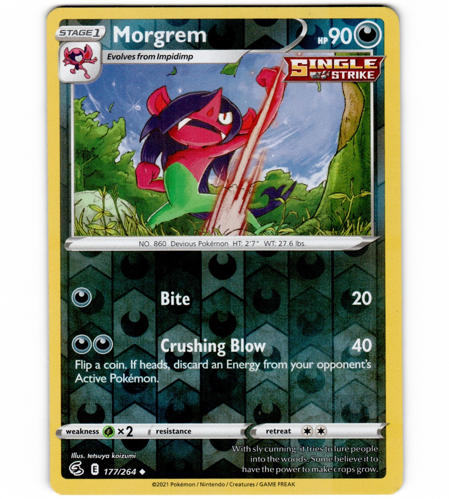 Morgrem 177/264 SWSH08: Fusion Strike Reverse Holo Uncommon Pokemon
