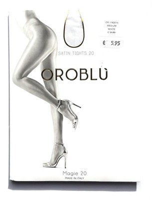 Oroblu Magie 20 Satin Tights 20 Den Size Medium Color White