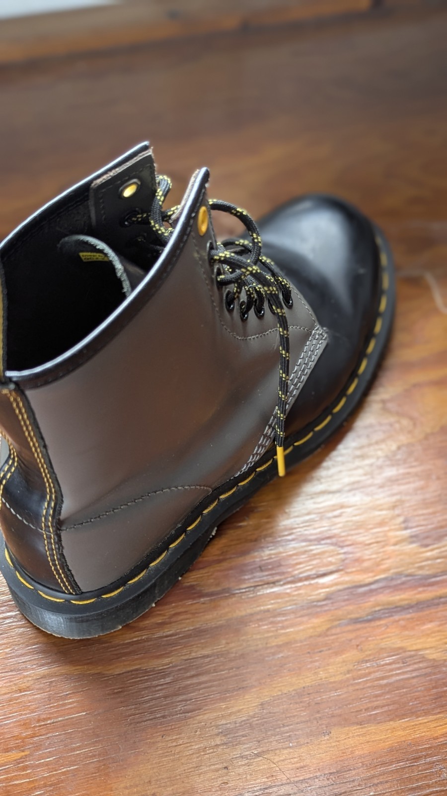 Dr. Martens 101 6-eye boots in a grey/charcoal smooth leather, size US Men's 8 / image 3