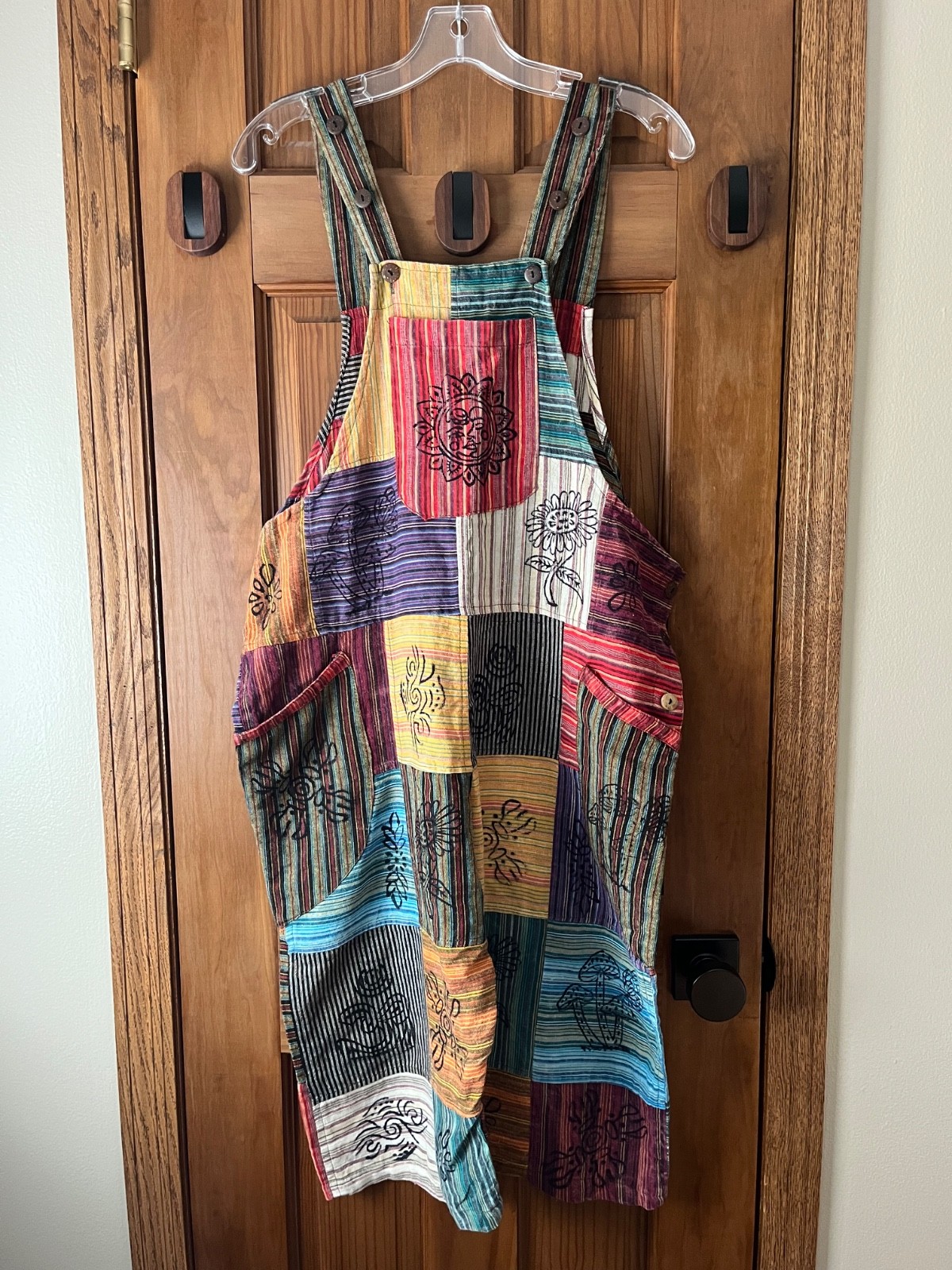 Rising International Patchwork Overalls, Nepal, S… - image 1