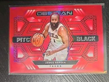2021-22 Panini Obsidian Pitch Black #14 James Harden Red Flood Electric Etch