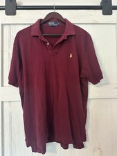 Polo Ralph Lauren Men's Red Short Sleeve Polo Shirt Size Large 100 Cotton