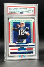 TOM BRADY JERSEY NUMBER MATCH 2019 PANINI CONTENDERS WT1 PLATINUM # 12/25 PSA 10