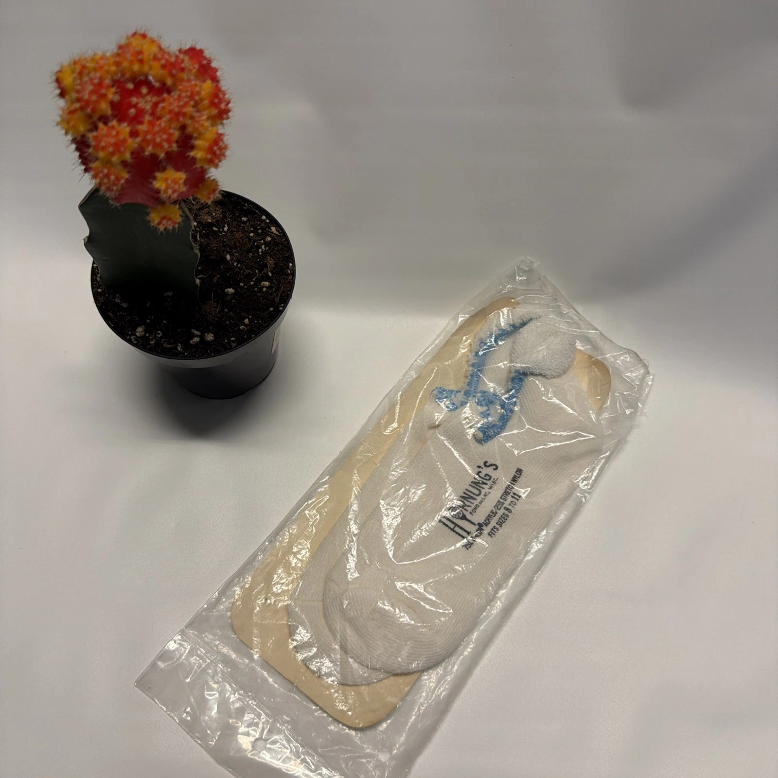 VTG Women's Socks Ankle 8-11 Low Cut White Blue USA Hornung's 70s 80s NOS