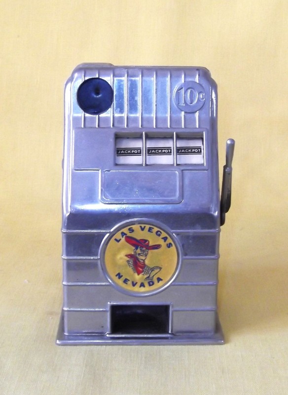 VINTAGE LAS VEGAS NEVADA METAL JACK POT BANK