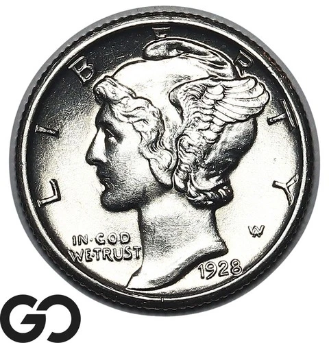 1928 Mercury Dime, Brilliant Uncirculated++