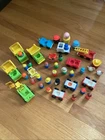Lot VINTAGE FISHER PRICE LITTLE PEOPLE cars People Lift And Load Trucks41 Pieces