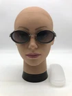 Chanel Women's Oval Gunmetal/Black Trendy Sunglasses 55-20-140 Blue/Pink Lenses