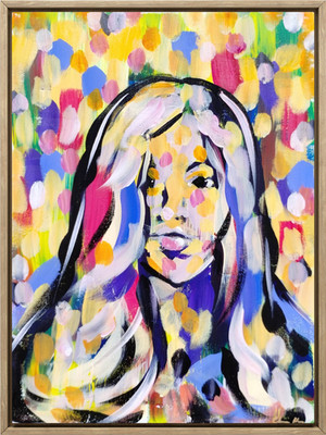 Original Multicolor Portrait 12x16 Expressionist Painting Acrylic Living Room