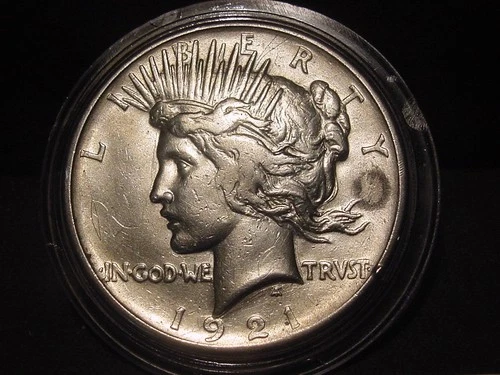 1921 PEACE DOLLAR XF + AU DETAILS NICE COLOR KEY DATE FREE SHIPPING