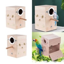 Parrot Breeding Box Parakeet Bird House Mating Box Wooden for Canary Finch