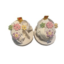 Build A Bear White Sandals With Pastel Floral Details. 12/10