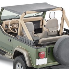 For Jeep Wrangler 1987-1995 Steinjager J0058129 Bimini Black Denim Soft Top
