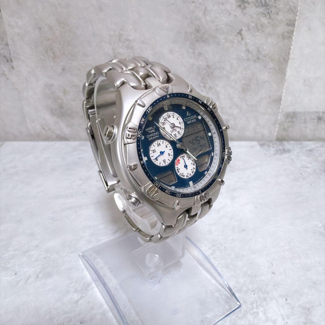 CITIZEN C300 Q01440 World Time Analog Digital - Gem