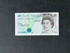 QEII £5 pound banknote uncirculated 1990,kentfield