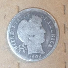 Old World Coin Lot US 90% Silver Barber Dime 1902 G+ KM#113 0.0723 Oz ASW