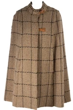 HOLLAND & HOLLAND BROWN WOOL CAPE FR 38 UK 10