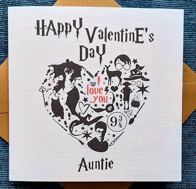 PERSONALISIERTE Harry Potter HP Valentinstag JUBILÄUM Grußkarte Zauberer