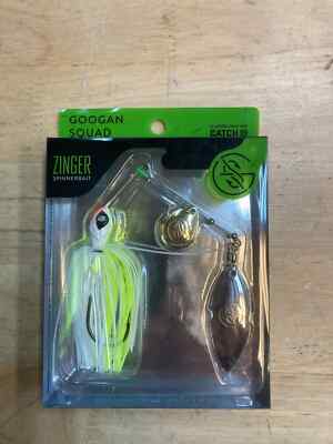 Googan Squad 10-15-GGS-10000G Zinger Spinnerbait, Chartreuse White, 1/2 oz