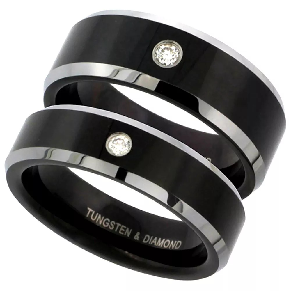 Tungsten wedding rings shop for him and her