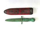 Vintage Ohio Arts Toy Rubber Knife and Tin Lithograph Sheath Blue Claw Handle