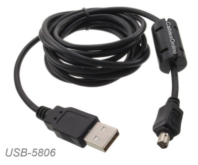 6 ft USB 2.0 A to Mini-B 8-Pin Cable for Nikon Coolpix 880, 885, 990, 5000, 8700