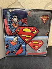 DC Superman Limited Edition 4 Pack Of Crew Socks In Collector Case Size 6-12 NEW