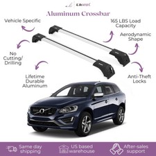 Fits Volvo Xc60 2009-2017 With Factory Rails 2pcs Roof Rack Cross Bars 165 Lbs