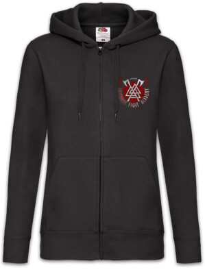 Lothbrok Fight Academy Damen Zipper Hoodie Vikings Viking Ragnar Norse Lodbrok