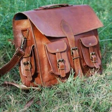 Top class New Leather messenger laptop bag computer shoulder satchel Briefcase