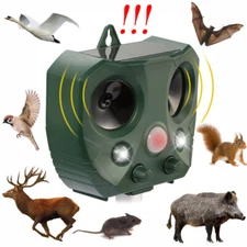 Ultrasonic Solar Garden Animal Repellent Dog Goose Repeller Deer Raccoon Rodents