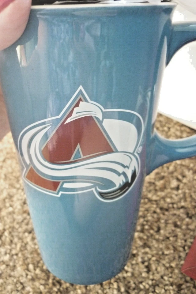 COLORADO AVALANCHA LOGO AZUL NUEVO EN CAJA CERÁMICA VIDRIO TAZA ALTA LATTE ¡GRAN REGALO! Foto 4 de 4