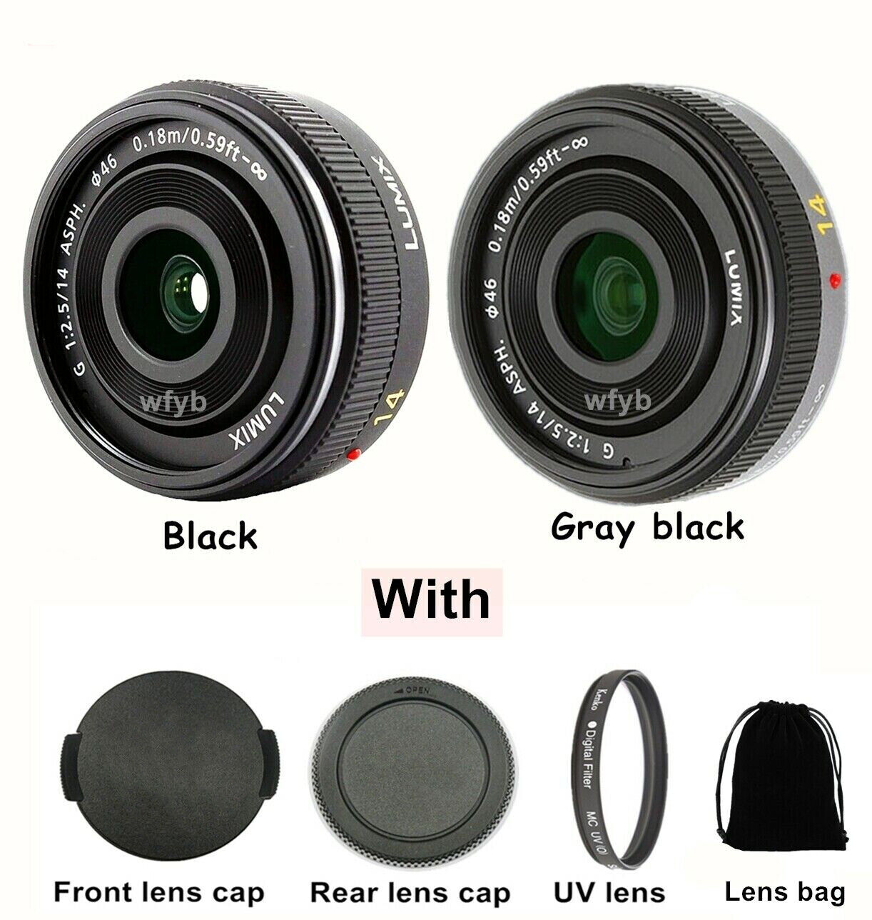 Panasonic Lumix G 14mm f/2.5 Black Lens H-H014 for Panasonic M4/3-Mount  Camera