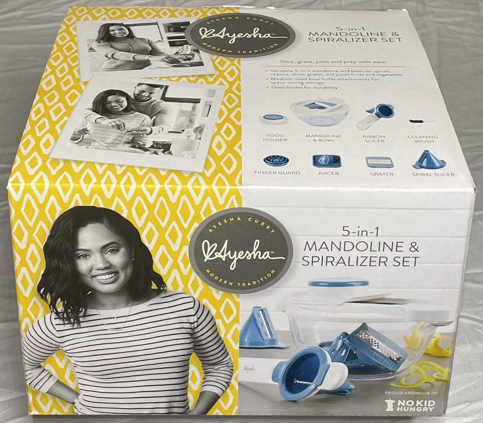 Ayesha Curry 5-in-1 Mandoline & Spiralizer Set Twilight Teal Juicer Grater Chips